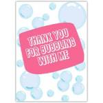Thank You For Bubbling With Me Pink Bubble Thank You Greeting Card