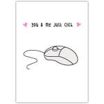 You and Me Just Click Valentines Day Love Technology Greeting Card