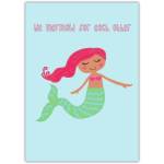 Valentines Day Mermaid Pun Greeting Card with Cute Sea Theme and Romantic Message