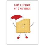 Funny Christmas Cracker Biscuit Character Holiday Greeting Card for Friends