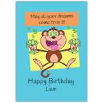 Personalised Funny Birthday Card with Monkey and Money Design for All Ages