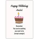 Personalised Funny Birthday Cake Card with Humorous Age Joke