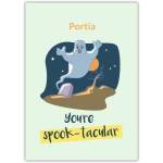 Personalised Funny Spook-Tacular Ghost Pun Greeting Card for Halloween or Any Occasion