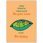 Personalised Funny Peas In A Pod Birthday Card With Humorous Ha-pea-ness Pun