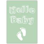 Hello Baby Newborn Congratulations Card with Baby Footprints Design