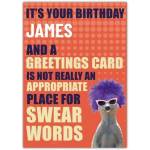 Personalised Humorous Birthday Card with Swear Words Inside for Him