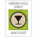 Personalised Humorous Birthday Puzzle Bear Card with Custom Name Option