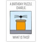 Personalised Funny Birthday Puzzle Card with Humorous Spider Illustration