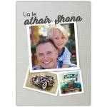 Personalised Happy Father’s Day Photo Card in Irish with Vintage Cars Design