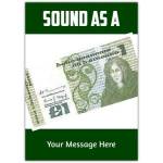 Sound As A Pound Irish Currency Themed Greeting Card With Personalised Message