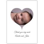 Personalised Baby Photo Thank You Card with Heart Design for Newborn Gifts