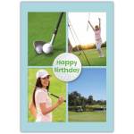 Happy Birthday Golf Photo Collage Card for Golf Enthusiasts