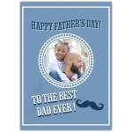 Personalised Happy Fathers Day Card with Photo and Best Dad Ever Message