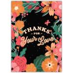 Thanks for Your Love Floral Thank You Card for Partner or Loved One