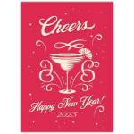 Cheers Happy New Year 2023 Cocktail Celebration Greeting Card