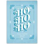 Personalised Blue Ho Ho Ho Christmas Card with Seasonal Greetings Front
