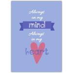 Always On My Mind Always In My Heart Romantic Thinking of You Card