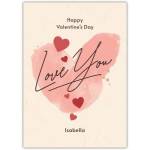 Personalised Happy Valentines Day Love You Heart Greeting Card