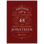 Personalised Vintage 1974 Birthday Card Aged 48 Years Custom Name Message