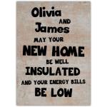 Personalised New Home Card with Humorous Energy Bill Wish for Housewarming Gift