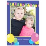 Personalised Photo Birthday Card with Colourful Balloons and Bunting Design