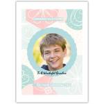 Personalised Congratulations Confirmation Card for Grandson with Photo and Floral Design