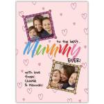 Pink Photo Frames Mothers Day Greeting Card