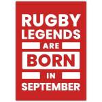 Happy Birthday Rugby Legend Red Greeting Card