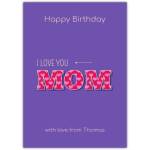 I Love You Mom Happy Birthday Card