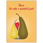 Personalised We Make a Wonderful Pear Cute Fruit Pun Greeting Card for Couples