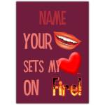 Valentines Day Set On Fire Greeting Card