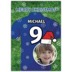 Personalised Football Jersey Photo Christmas Card for Boys A5 Size
