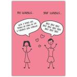 Romantic Funny Card His Thoughts Golf Her Thoughts Walk Together Valentine's Day Card