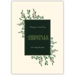 Merry Christmas Holly And Berries Greeting Card