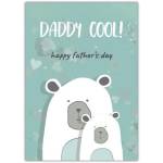 Fathers Day Daddy Cool Cute Polar Bear Greeting Card