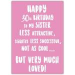 Much Loved 30th Birthday For Sister Card