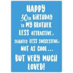 Much Loved 30th Birthday For Brother Card