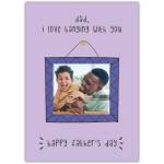 Personalised Happy Fathers Day Card with Photo Frame Hanging Design for Dad