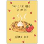 Thank You Card You're the Apple of My Pie Cute Humorous Appreciation Greeting