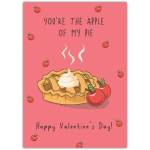 Valentines Card Youre The Apple Of My Pie Cute Romantic Love Greeting Card