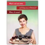 Christmas Humour Wine Red White Funny Greeting Card with Personalised Message