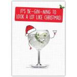 Christmas Gin Themed Humorous Holiday Greeting Card