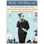 Merry Christmas Dad Humorous Retro Style Phone Call Festive Greeting Card