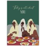 Relaxing Spa Day Celebration Greeting Card with Brunch and Friends Design