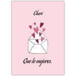 Get Well Soon Card in Spanish with Hearts and Envelope Design Cheri Que te mejores