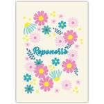 Repose Floral Sympathy Card with Colourful Flowers and Irish Text