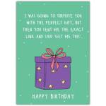 Funny Birthday Card Perfect Gift Request Humorous Present Illustration