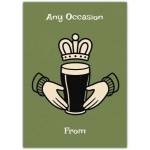 Funny Irish Claddagh Pint Greeting Card for Any Occasion