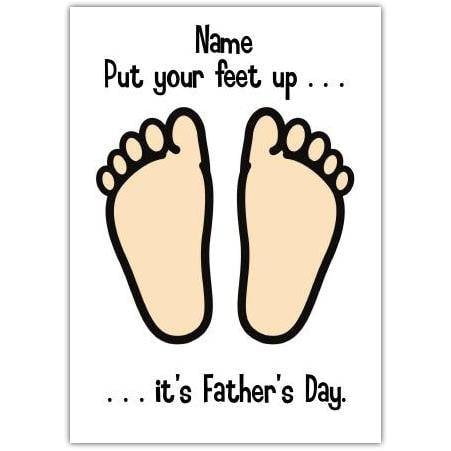Personalised Father's Day Card Put Your Feet Up Novelty Dad Gift Message Card