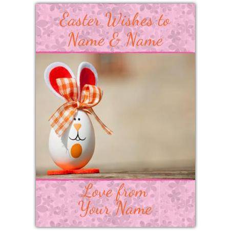 Personalised Easter Card with Bunny Egg Design for Custom Easter Wishes
